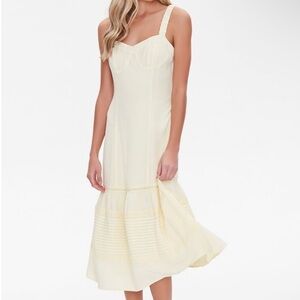 Yellow Detailed Lined Dress Size Medium